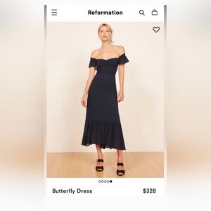 Reformation butterfly dress navy